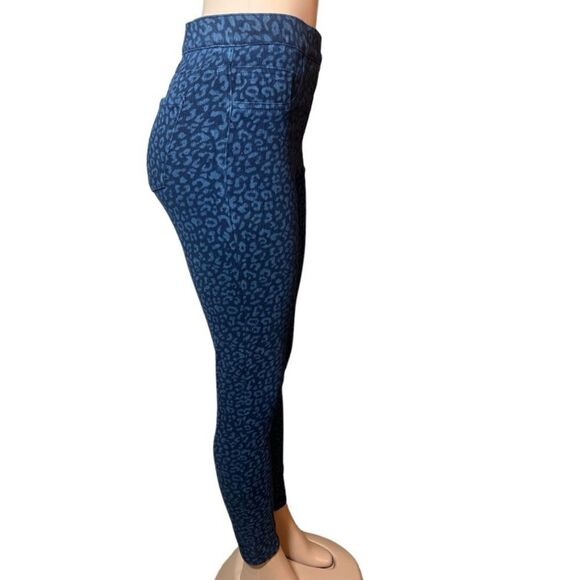SPANX navy blue leopard print jeggings size medium. - Picture 4 of 9